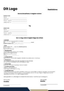 Gratis Gældsbrev Skabelon 1 Gældsbrev Skabelon No Risk Inkasso-ny